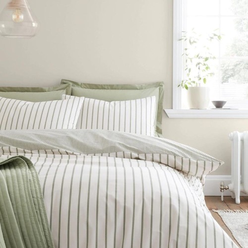 Bianca Hampton Stripe Duvet Set - Green