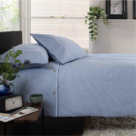 The Lyndon Company Gingham Duvet Set - Blue/ White