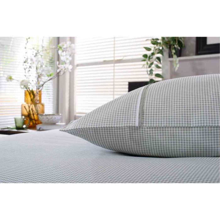 The Lyndon Company Gingham Duvet Set - Green/ White