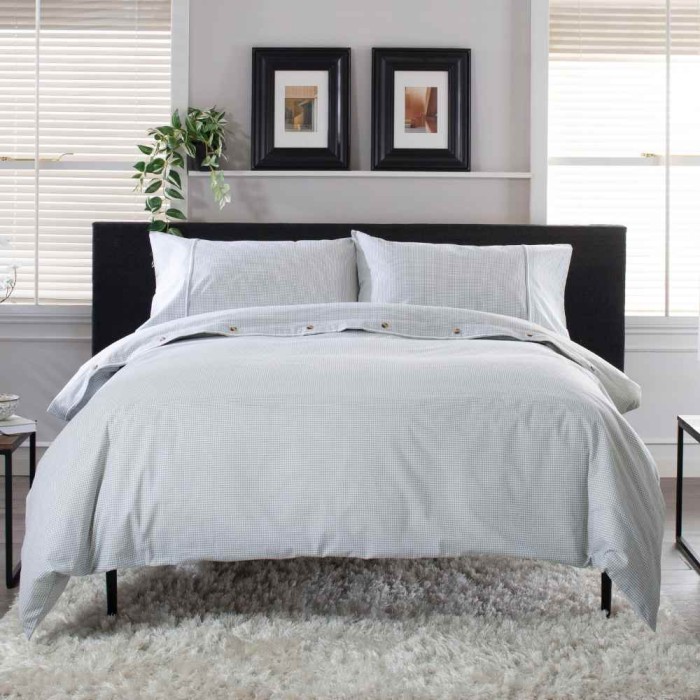 The Lyndon Company Gingham Duvet Set - Green/ White