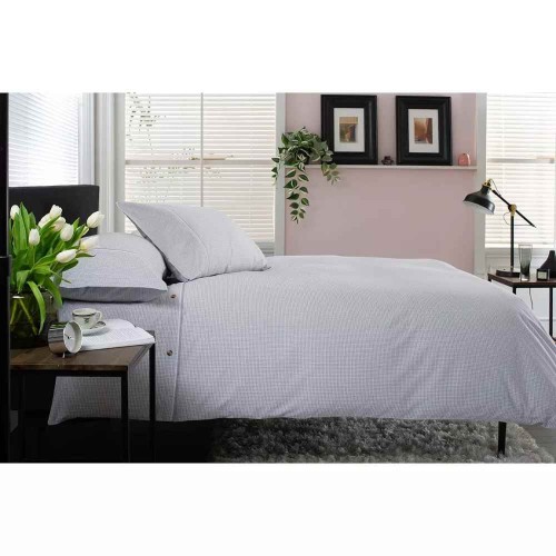 The Lyndon Company Gingham Duvet Set - Grey/ White