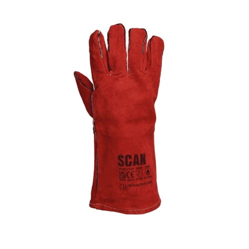 Gauntlet Red Welders Gloves