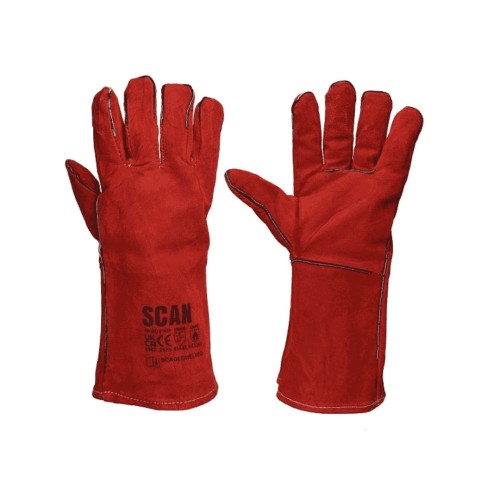 Gauntlet Red Welders Gloves