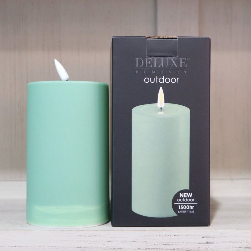 Dust Green LED Outdoor Candle