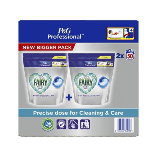 P&G Professional Fairy Non Bio Washing Pods 2 x 50 Pack