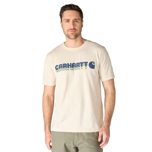 Carhartt Irvine Relaxed Layered Logo T-Shirt - Oat Milk