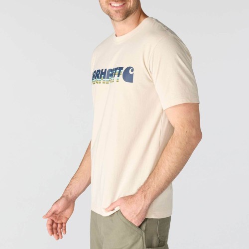 Carhartt Irvine Relaxed Layered Logo T-Shirt - Oat Milk