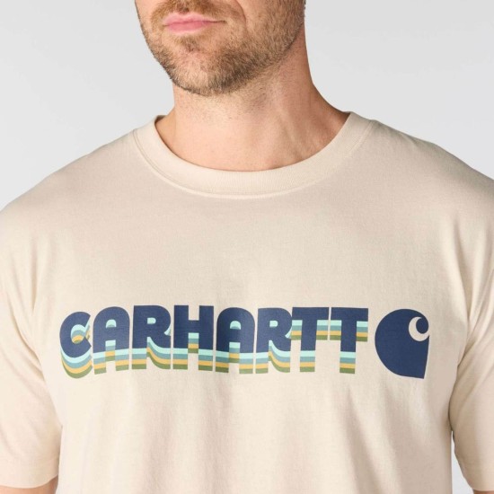 Carhartt Irvine Relaxed Layered Logo T-Shirt - Oat Milk