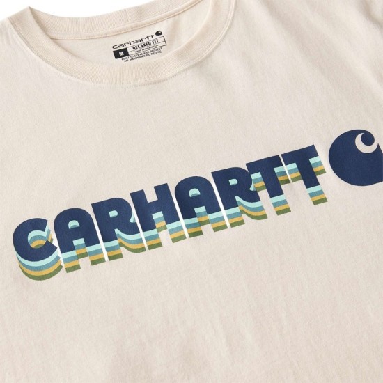 Carhartt Irvine Relaxed Layered Logo T-Shirt - Oat Milk
