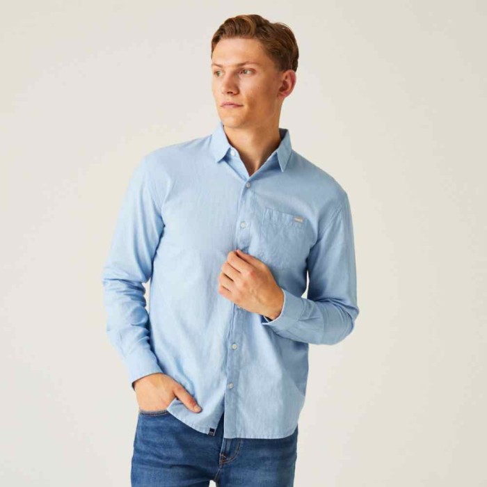 Men's Babbinswood Shirt - Powder Blue Linen