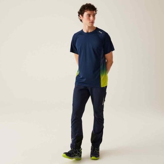 Men's Corballis T-Shirt - Navy/Citron Lime