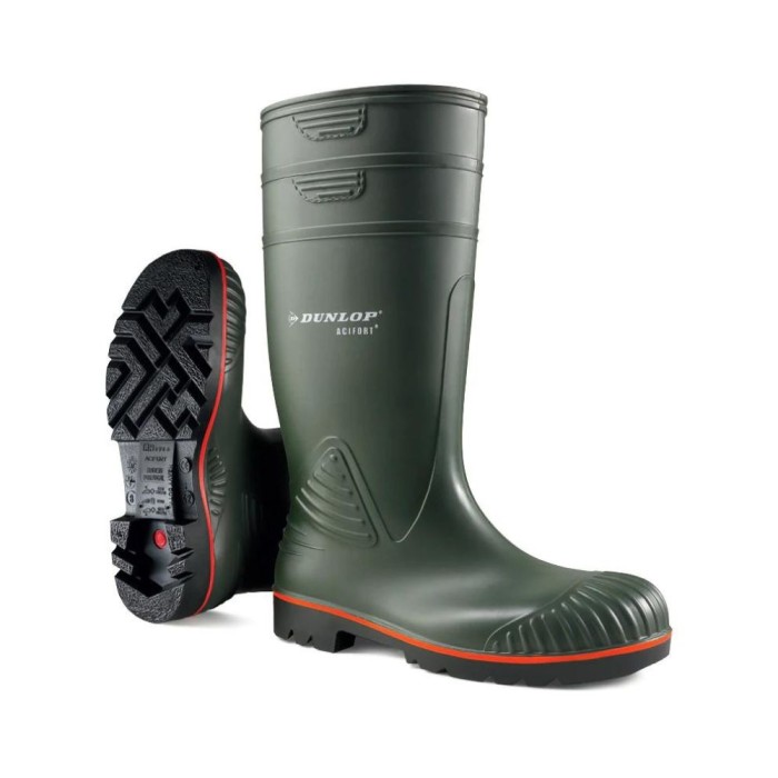 Acifort Heavy-Duty Full-Safety Wellington Boots Green