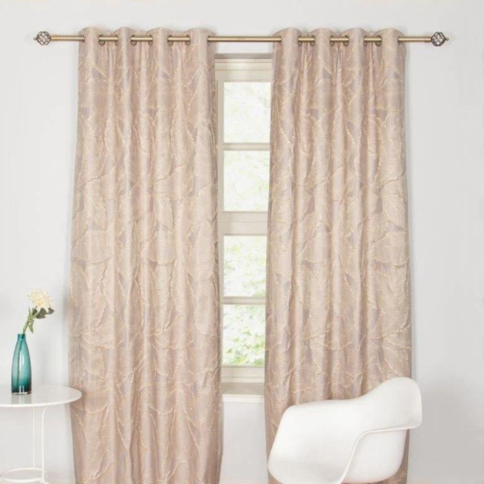 Alsace Taupe Eyelet Curtains 90"x90"