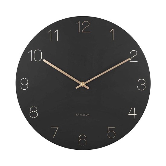 Wall Clock 'Charm Engraved' Black 40cm