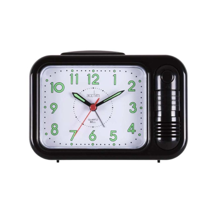 Sonnet Quartz Black Alarm Clock 