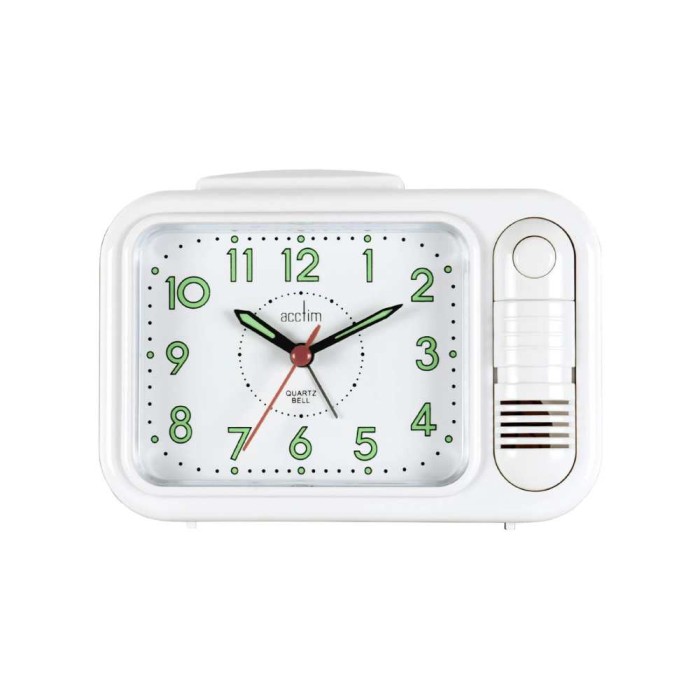 Sonnet Quartz White Alarm Clock 