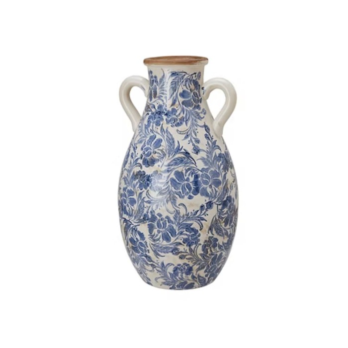 Mirabelle Vase - White & Blue Floral