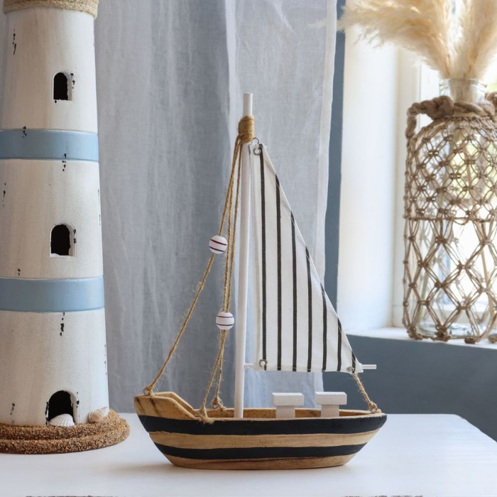 Sailboat w/Black Striped Hull 