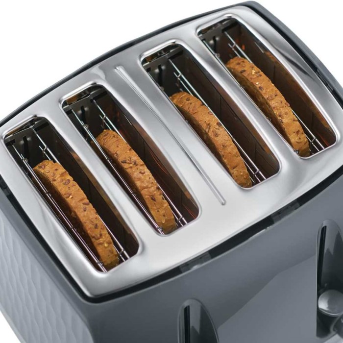 Honeycomb 4 Slice Toaster Grey