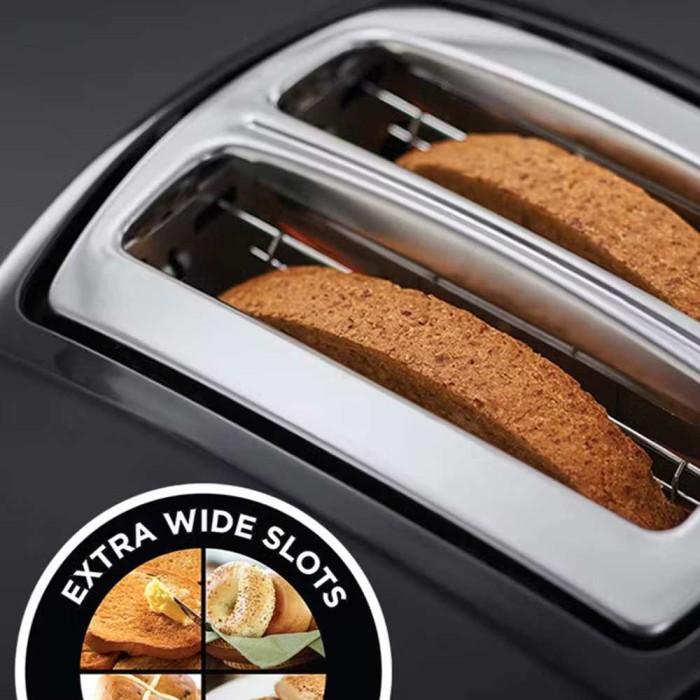 Textures 2 Slice Toaster Black 