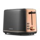 Abbey Lux Grey/Rose Gold 2 Slice Toaster