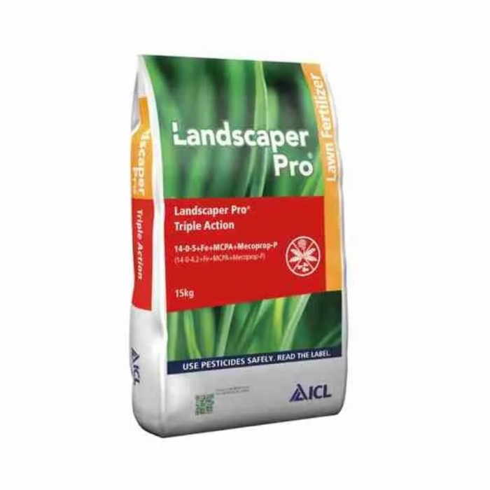 Landscape Pro Triple Action Lawn Feed, Weed & Moss Killer 15kg
