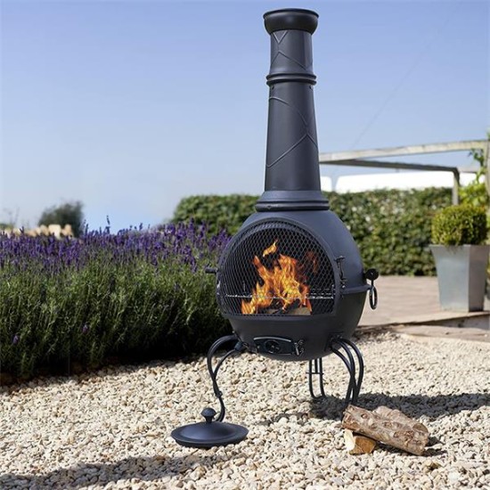 Murcia XL Steel Chiminea with Grill
