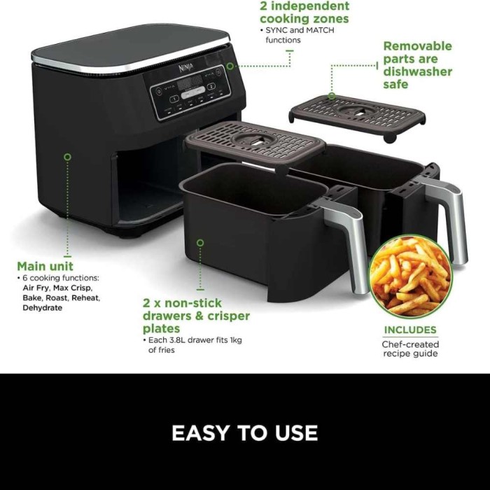 Ninja Foodi 7.6L Duel Zone Air Fryer