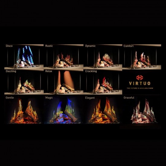 Virtuo 75 Cv-Glass Electric Hologram Fire 2KW
