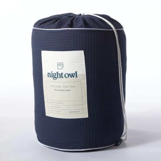 Night Owl - Coverless Single Duvet (Navy Waffle)