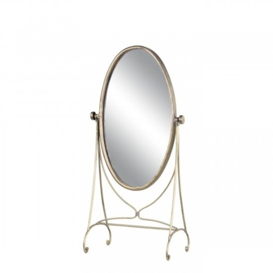 Table Mirror on Foot Antique Brass