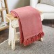 Woven Plain Throw Coral Pink