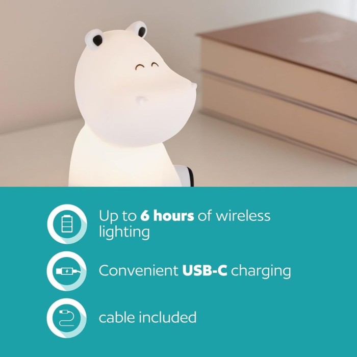 LED Kids Night Light Castellino - Hippo