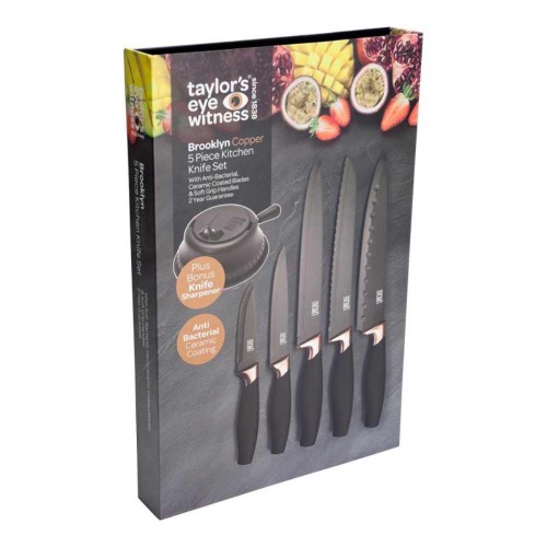 5 Piece Brooklyn Copper Knife Set