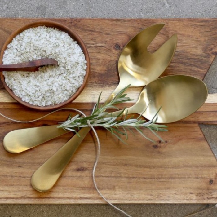 Nordique Salad Servers Set of 2 Gold