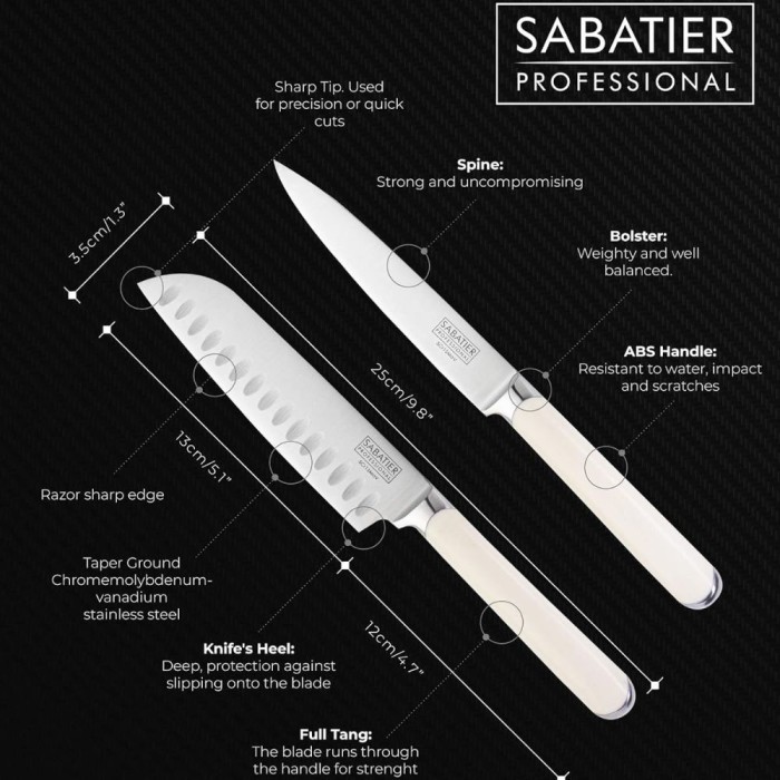 2 Piece Knife set - Cream