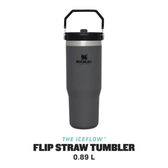Classic Iceflow Flip Straw Tumbler Charcoal 890ml