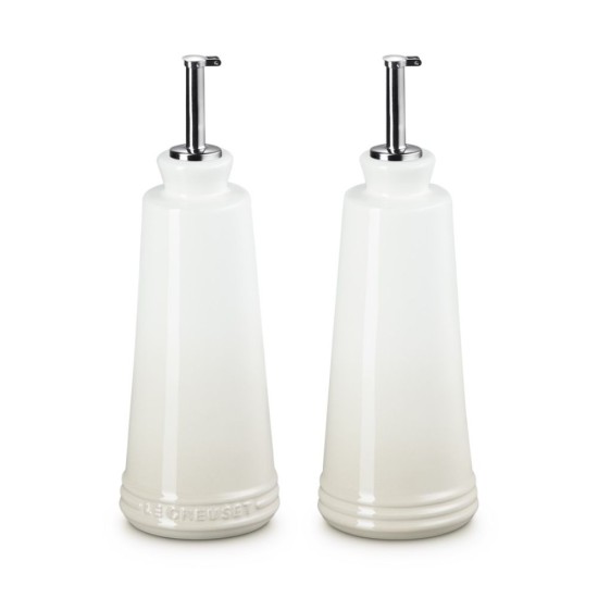 Le Creuset Stoneware Signature Oil & Vinegar Set Meringue