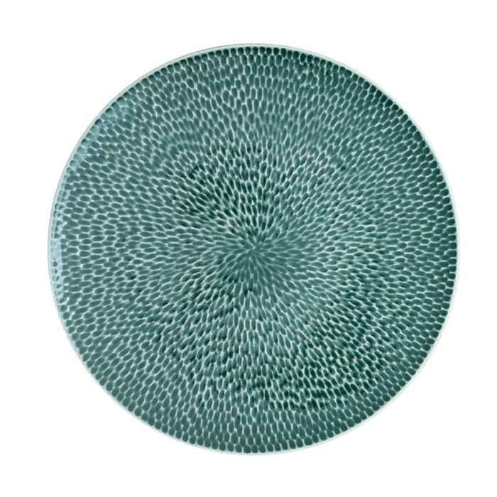 Porcelain Carve Green Dinner Plate