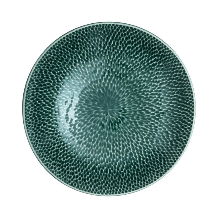 Porcelain Carve Green Pasta Bowl