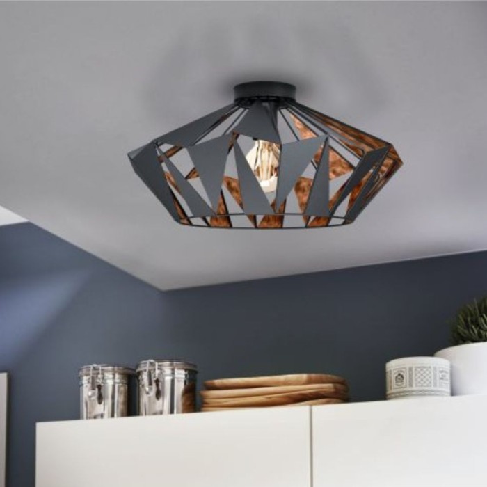 Carlton 6 Ceiling Light Black/Copper