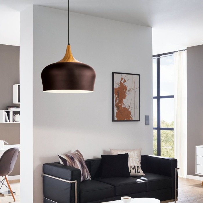 Obregon 1 Light Pendant Brown/Oak