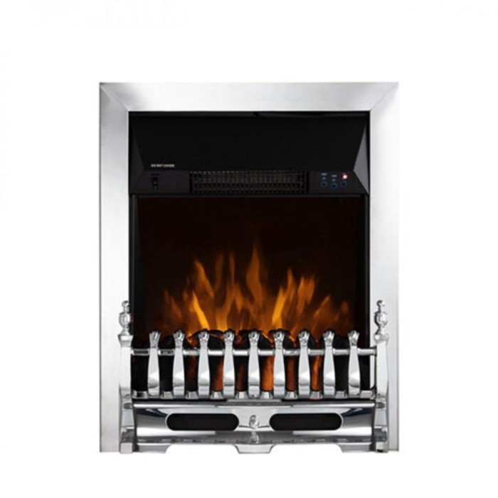 Warmlite Whitby Chrome Electric Fire inset with Remote 2kw