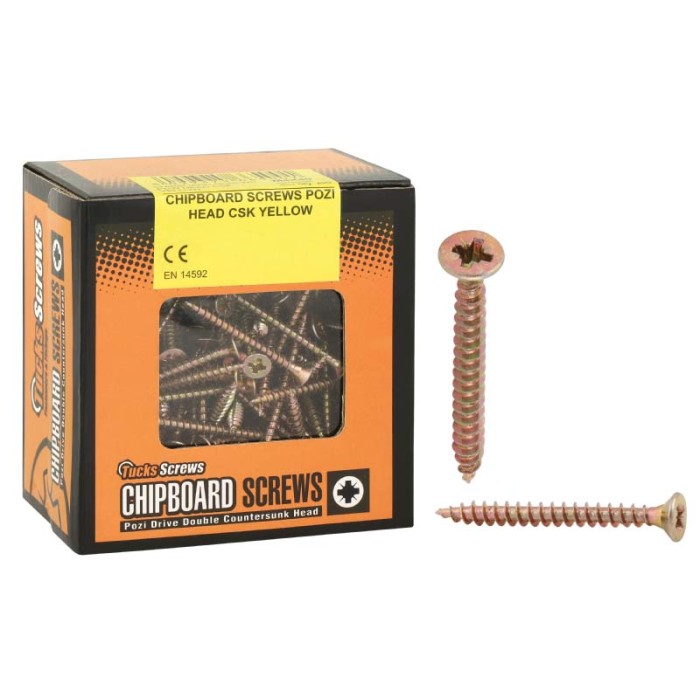 M3.5X16 YELLOW POZI CHIPBOARD SCREW 200BOX FT