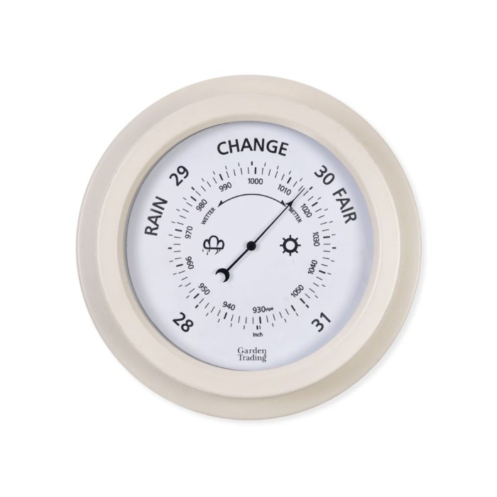 Tenby Garden Barometer | Powder Coated Steel | Lily White