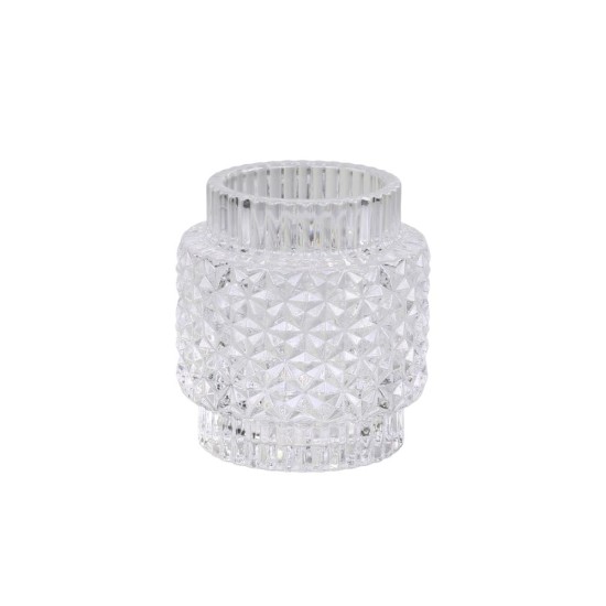 Chic Antique Tealight Holder with Pattern – Clear