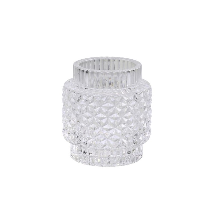 Chic Antique Tealight Holder with Pattern - Clear