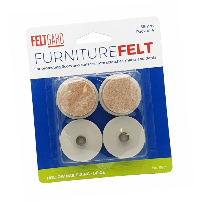 Nail-On Round Felt Pad Floor Protectors | 38mm | Pack of 4