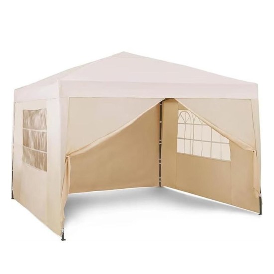 Pop Up Gazebo with Sidewalls | 3M x 3M | Cream