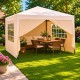 Pop Up Gazebo with Sidewalls | 3M x 3M | Cream